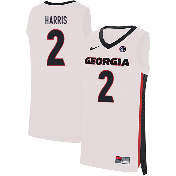 2020 Men #2 Jordan Harris Georgia Bulldogs College Basketball Jerseys Sale-White - Click Image to Close